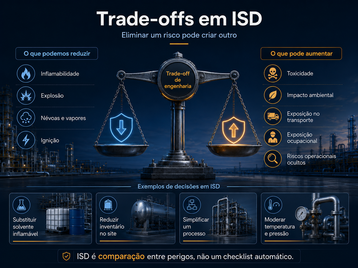 Trade-offs em ISD: eliminar um risco pode criar outro
