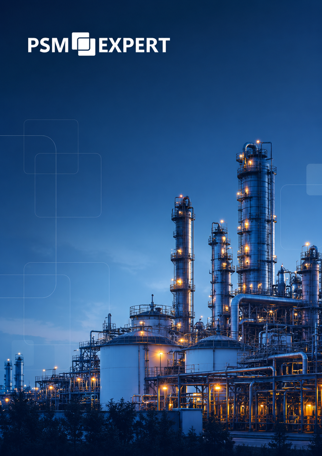 Refinaria ao entardecer — PSM Expert